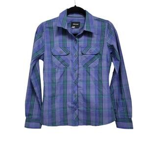 Marmot Button Down Shirt XS Gorpcore Plaid Top 538